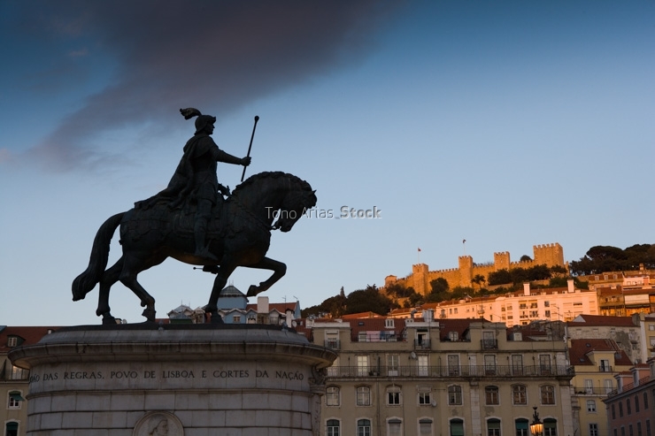 Dom João I statue in Praça da Figueira, Lisbon. Portugal