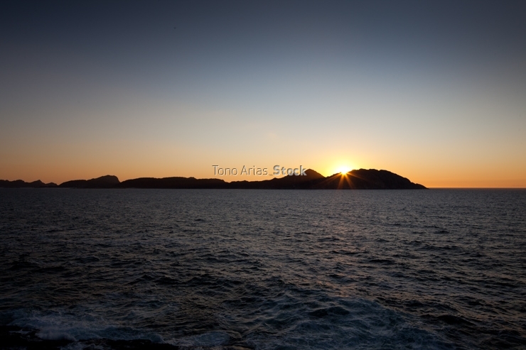 Atardecer nas Illas Cíes, Costa de Galicia, Rías Baixas