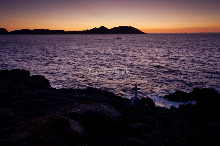 Atardecer nas Illas Cíes, Costa de Galicia, Rías Baixas