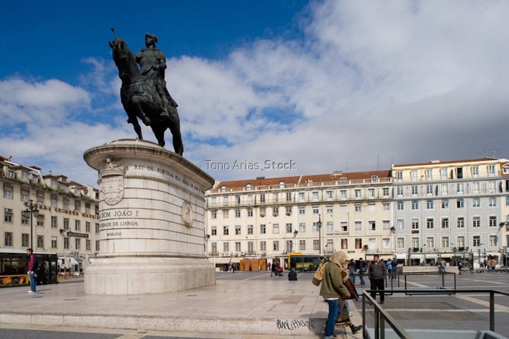 Dom João I statue in Praça da Figueira, Lisbon. Portugal