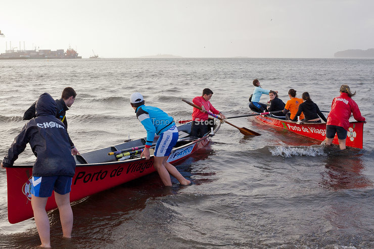 Entrenamiento de traineras, Vilagarcía de Arousa, provincia de 