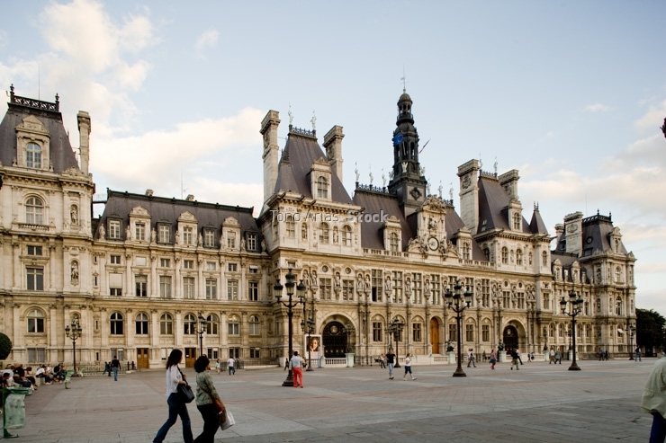 Facade of a building, Hotel De Ville, Paris, France
