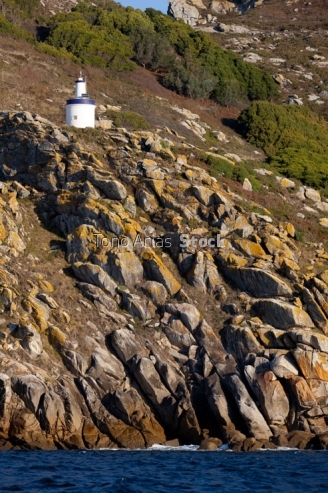 Faro de Punta Canabal ou faro do príncipe, Illas Cíes, Galicia