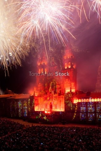 Fuegos apostolo 25 de Xullo, Santiago de Compostela, Galicia
