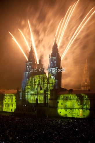 Fuegos Apóstolo, Santiago de Compostela,Galicia,