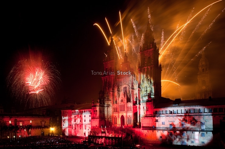 Fuegos Apóstolo, Santiago de Compostela,Galicia,