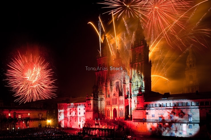 Fuegos Apóstolo, Santiago de Compostela,Galicia,
