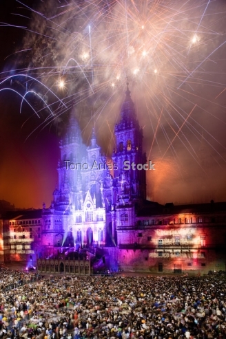 Fuegos Apóstolo, Santiago de Compostela,Galicia,