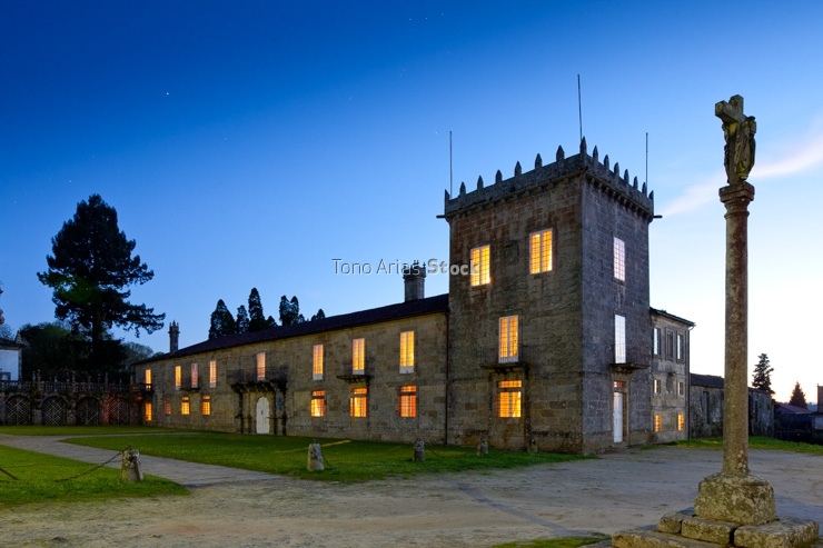 Imaxe nocturna do Pazo de Oca, A Estrada, Galicia