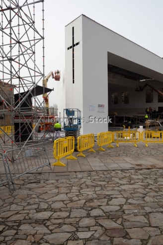 Montaxe para visita do papa, Santiago de Compostela, Galicia