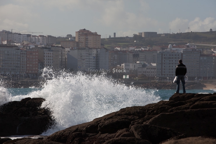 Oleaje en Coruña, Galicia