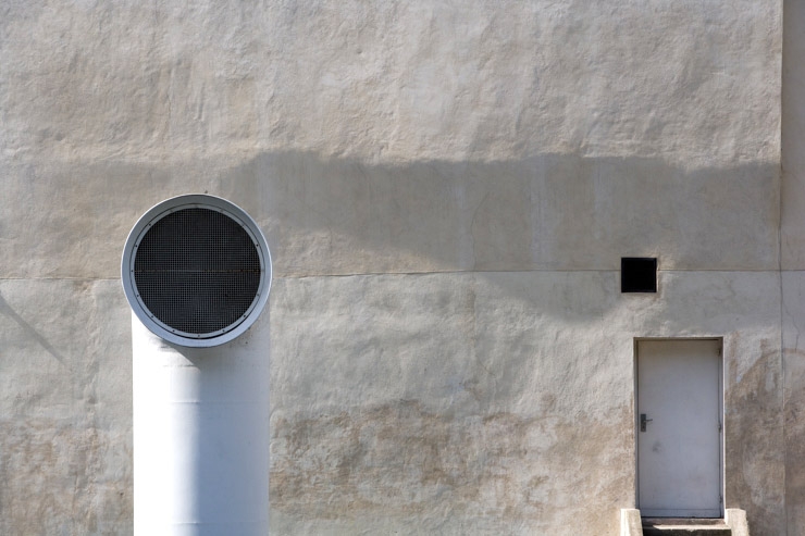 Paris, France, concrete facade of building