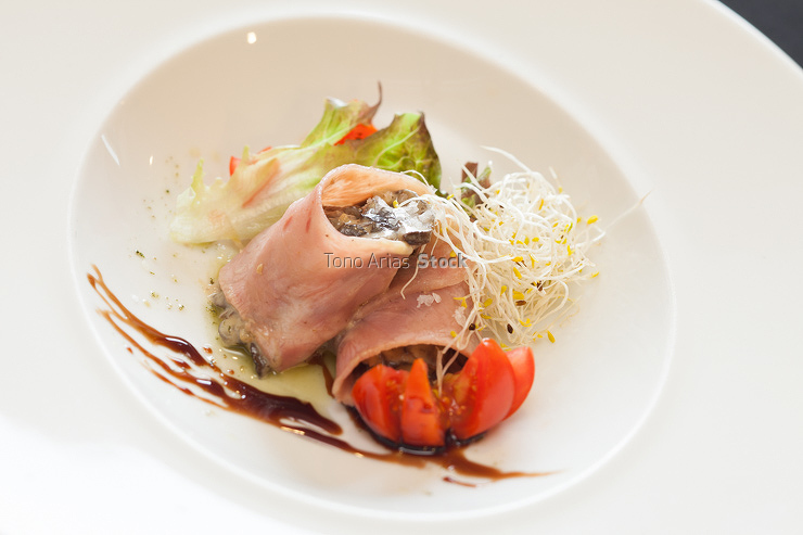 Rollitos jamón con Champiñones