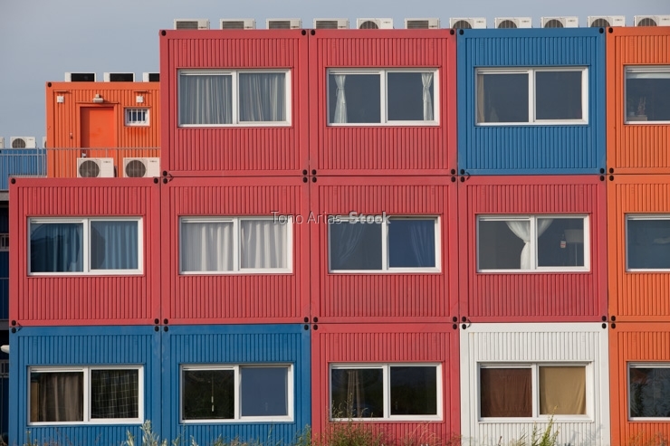 Viviendas para estudiantes,contenedores,Amsterdam, Holanda