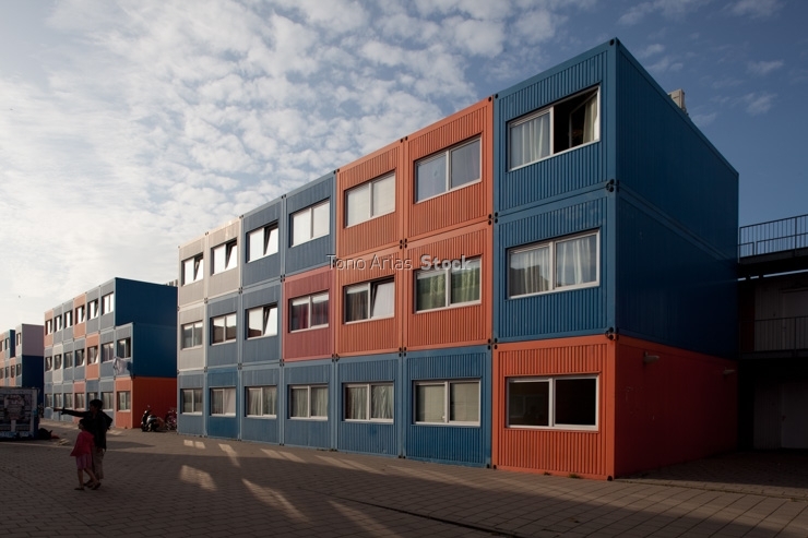 Viviendas para estudiantes,contenedores,Amsterdam, Holanda