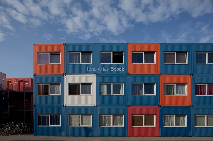 Viviendas para estudiantes,contenedores,Amsterdam, Holanda